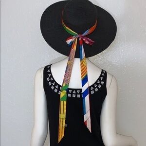 Buckle Long Skinny Scarf Twilly Bandeau Hair Tie